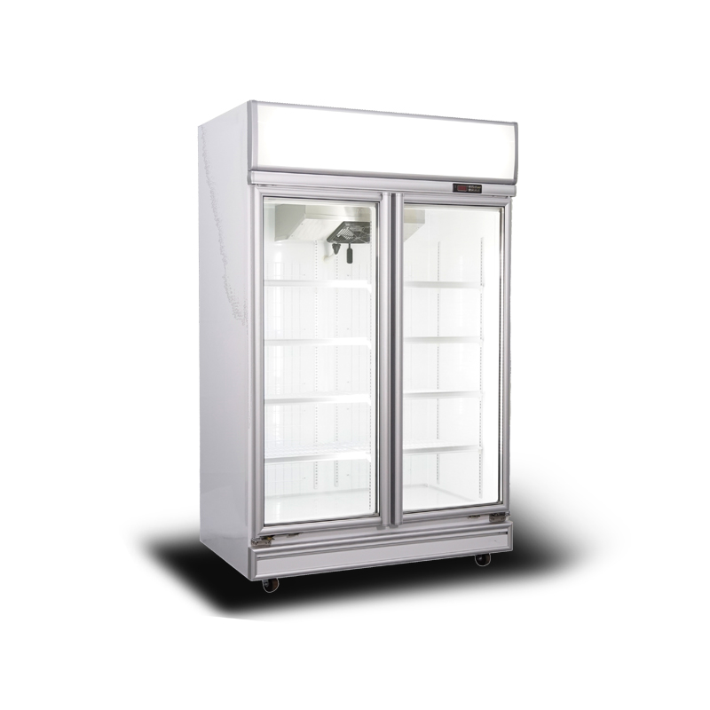 Refrigerador de exhibición de puerta de vidrio colorbond de 2 puertas