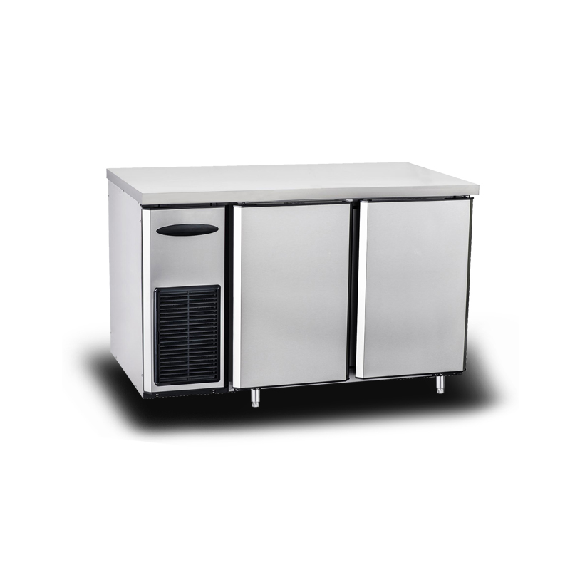 Refrigerador de mostrador de acero inoxidable de 2 puertas