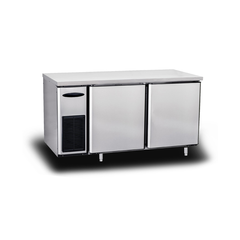 Refrigerador de mostrador de acero inoxidable de 2 puertas