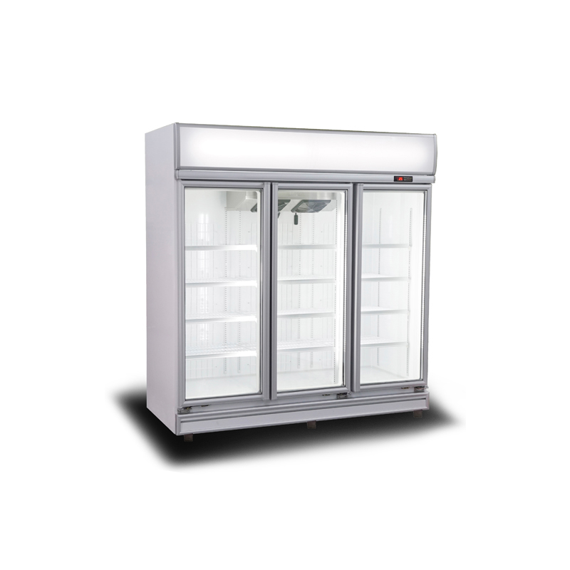 Refrigerador de exhibición de puerta de vidrio colorbond de 3 puertas